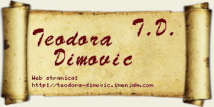 Teodora Dimović vizit kartica